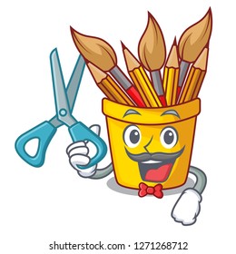 Barber pencil pot shape on the cartoon