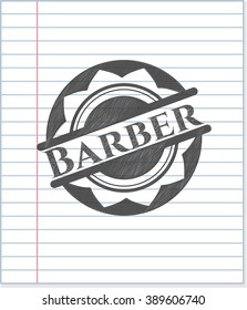 Barber with pencil strokes