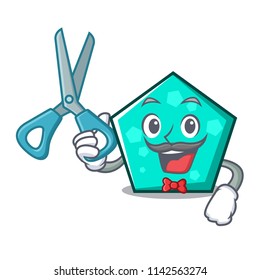 Barber pentagon character cartoon style