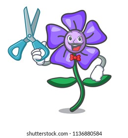 Barber periwinkle flower character cartoon