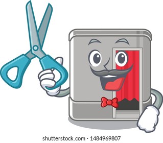 Barber photo booth in the character shape
