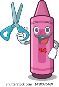 Barber pink crayon isolated in the mascot