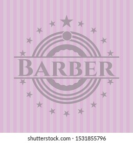 Barber pink emblem. Vintage. Vector Illustration. Detailed.