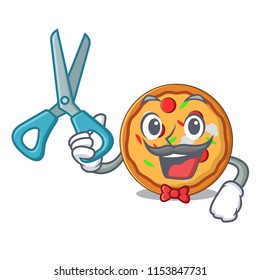 Barber pizza character cartoon style