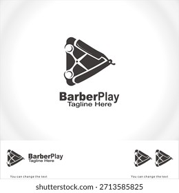 Plantilla de logo de Vector Barber Play