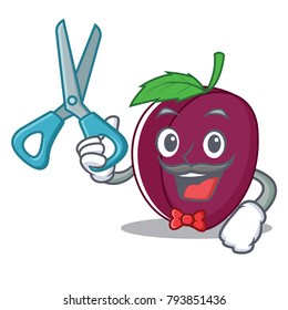 Barber plum character cartoon style