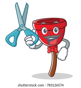 Barber plunger character cartoon style