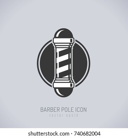 Barber pole blak and white icon vector illustration