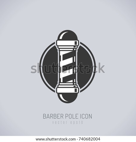 Barber pole blak and white icon vector illustration