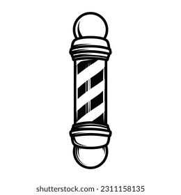 Poste de barbero. Elemento de diseño para logotipo, etiqueta, signo, emblema. Ilustración del vector