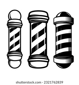 Barber pole. Design element for logo, label, sign, emblem. Vector illustration