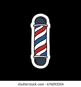 barber pole doodle icon, sticker