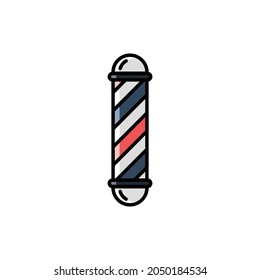 Barber Pole Filled Icon - Barbershop Icon Design Vector Illustration.