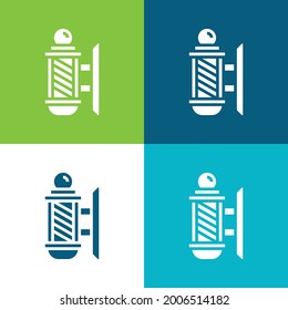 Barber Pole Flat four color minimal icon set