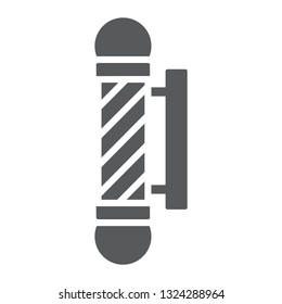 Barber pole glyph icon, salon and sign, barber shop sign, vector graphics, a solid pattern on a white background, eps 10.