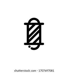 Barber Pole Icon, Barbershop Sign is in Line Style