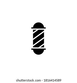 Barber Pole Icon in black flat glyph, filled style isolated on white background