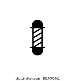 Barber Pole Icon in black flat glyph, filled style isolated on white background