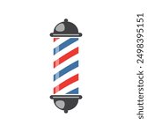 Barber pole icon, Classic barber shop pole icon Isolated on white background	