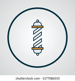 Barber pole icon colored line symbol. Premium quality isolated barbershop element in trendy style.