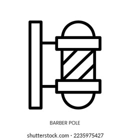 barber pole icon. Line Art Style Design Isolated On White Background