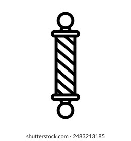 barber pole icon linear logo mark en blanco y negro