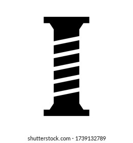 icono de barra de barbero o logotipo símbolo de signo aislado ilustración vectorial - iconos vectoriales de estilo negro de alta calidad
