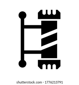 icono de barra de barbero o logotipo símbolo de signo aislado ilustración vectorial - iconos vectoriales de estilo negro de alta calidad
