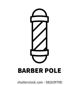Barber pole  icon or logo in modern line style. High quality black outline pictogram for web site design and mobile apps. Vector illustration on a white background.