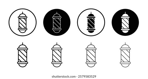 barber pole icon logo sign set vector outline