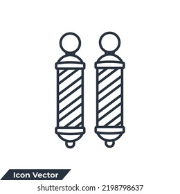 barber pole icon logo vector illustration. barber pole symbol template for graphic and web design collection