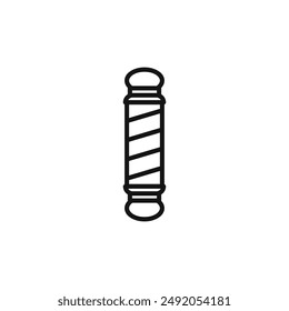 barber pole icon outline collection in black and on white background