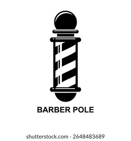 Ícone do poste de barbeiro. Barbearia de luz rotativa isolada na ilustração do vetor de fundo.