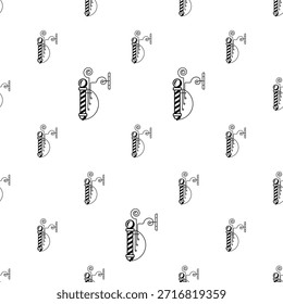 Barber Pole Icon Seamless Pattern, Barber Shop, Place Striped Sign Pole Vector Art Illustration