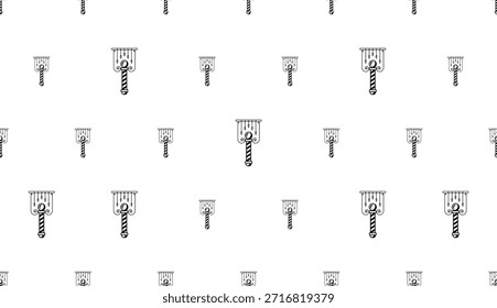 Barber Pole Icon Seamless Pattern, Barber Shop, Place Striped Sign Pole Vector Art Illustration