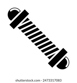 barber pole icon, silhouette vector isolated on white background. simple and modern design