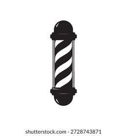 Icono de silueta de icono de poste de barbero Ilustración vectorial sobre fondo blanco