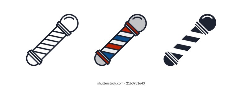 barber pole icon symbol template for graphic and web design collection logo vector illustration