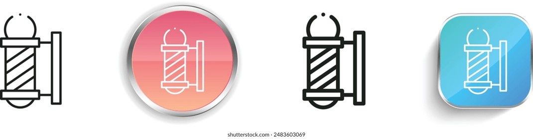 barber pole icon. Thin Linear, Regular and Button Style Design Isolated On White Background