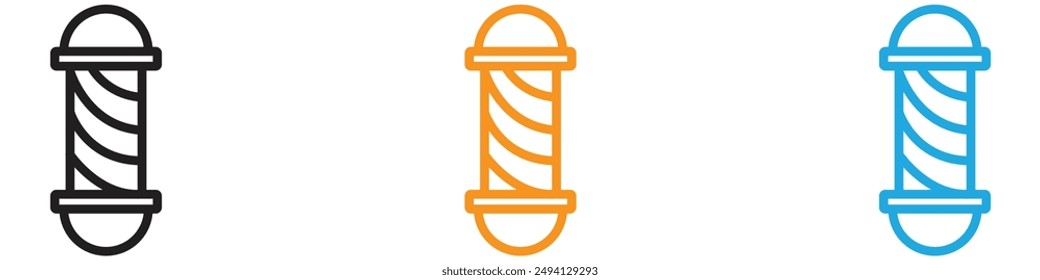 barber pole icon vector logo set collection for web app ui