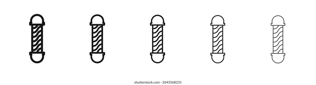 barber pole icon vector outline set illustration sign