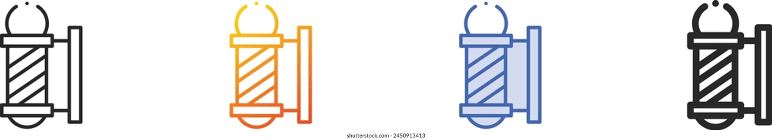 barber pole icon.Thin Linear, Gradient, Blue Stroke and bold Style Design Isolated On White Background