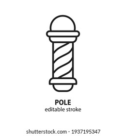 Barber pole line icon. Hairdressing salon concept design. Editable stroke. Vector illustration.