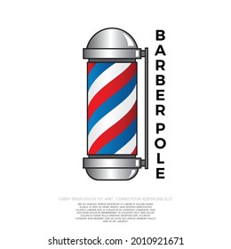 barber pole logo design and symbol for your salon illustration