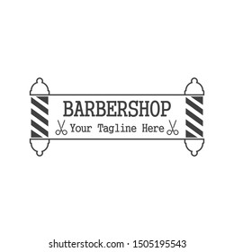 Barber pole logo ilustration vector template