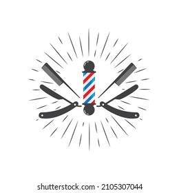 Logo-Illustrationsvektor-Vorlage für Barberpol