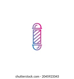 Barber pole outline gradient icon vector