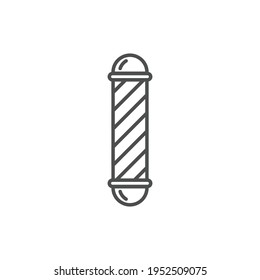 Barber Pole Outline Icon - Barbershop Icon Design Vector Illustration.
