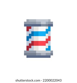 Barber pole pixel art icon. Magic ball isolated vector illustration. Design sticker, logo, mobile app. Game assets 8bit sprite. 