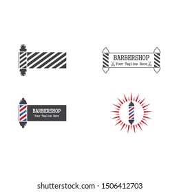Barber pole set  logo ilustration vector template